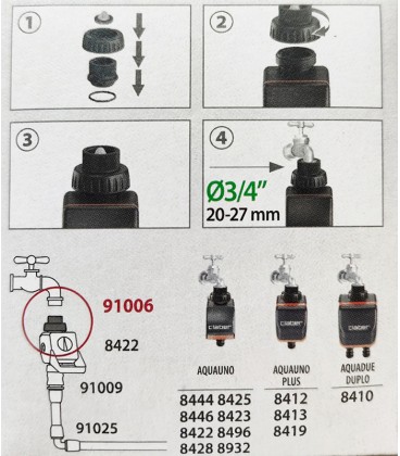 PAKOP ΒΡΥΣΗΣ CLABER 91006 ΘΗΛΥΚΟ 3/4" ΑΝΤΑΛΛΑΚΤΙΚΟ ΓΙΑ ΠΡΟΓΡΑΜΜΑΤΙΣΤΗ ΜΠΑΤΑΡΙΑΣ CLABER