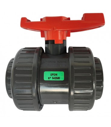 ΒΑΝΑ ΣΦΑΙΡΙΚΗ PVC ΧΗΜΙΚΩΝ ΒΙΔΩΤΗ ΜΕ 2 ΡΑΚΟΡ 1 ½"