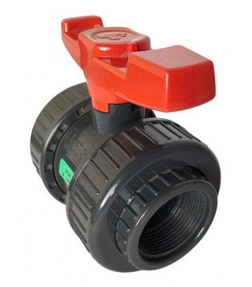 ΒΑΝΑ ΣΦΑΙΡΙΚΗ PVC ΧΗΜΙΚΩΝ ΒΙΔΩΤΗ ΜΕ 2 ΡΑΚΟΡ 1 ½"