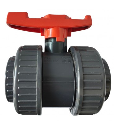 ΒΑΝΑ ΣΦΑΙΡΙΚΗ PVC ΧΗΜΙΚΩΝ ΒΙΔΩΤΗ ΜΕ 2 ΡΑΚΟΡ 1 ½"